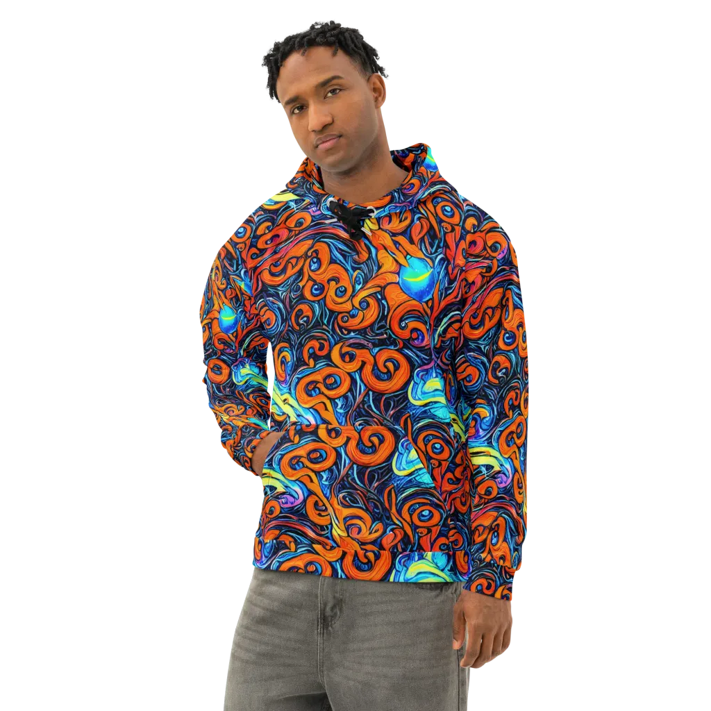 Inferno Current on Cotton Hoodie — Left Front