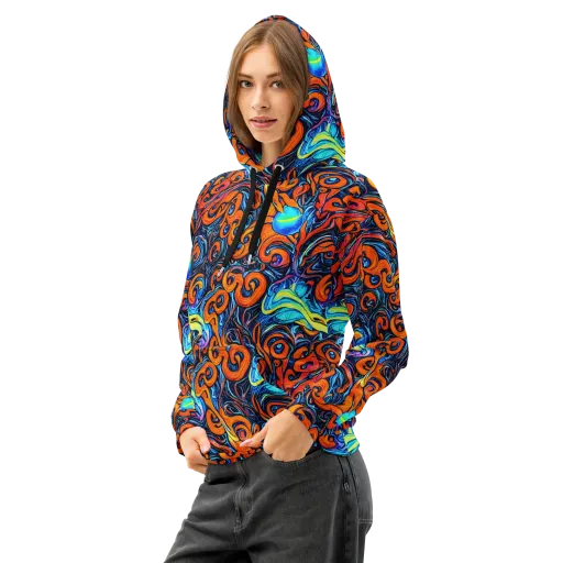 Inferno Current on a Cotton Hoodie