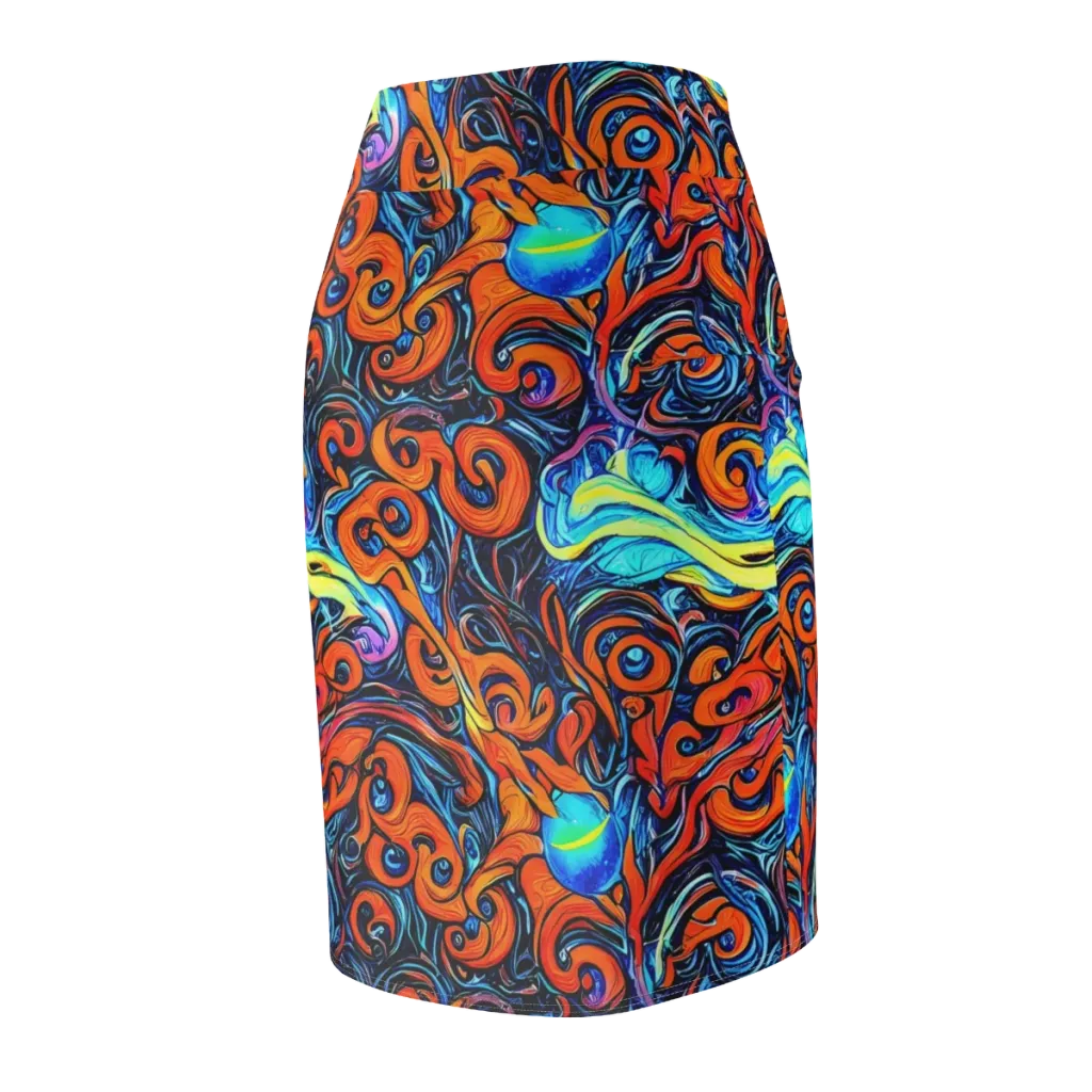 Inferno Current on Pencil Skirt — Back Side