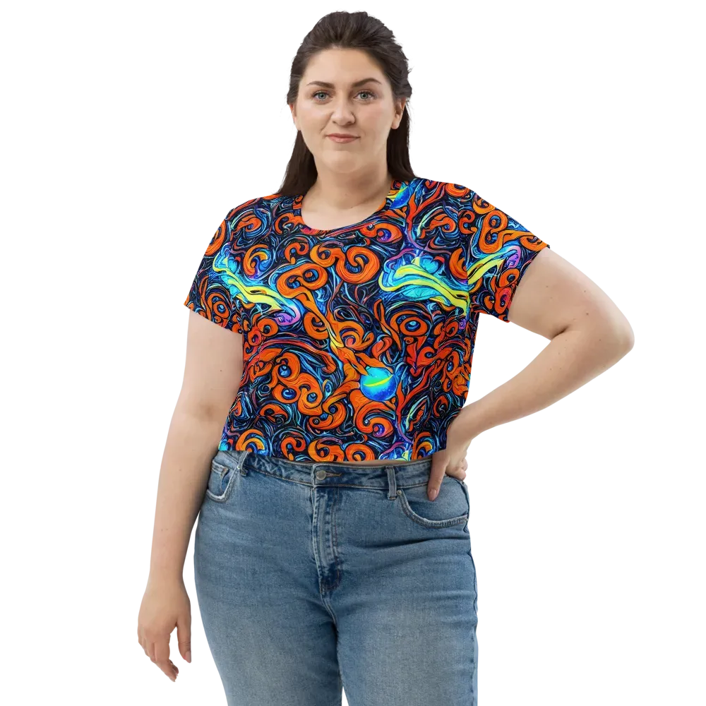 Inferno Current on Crop Tee — Front