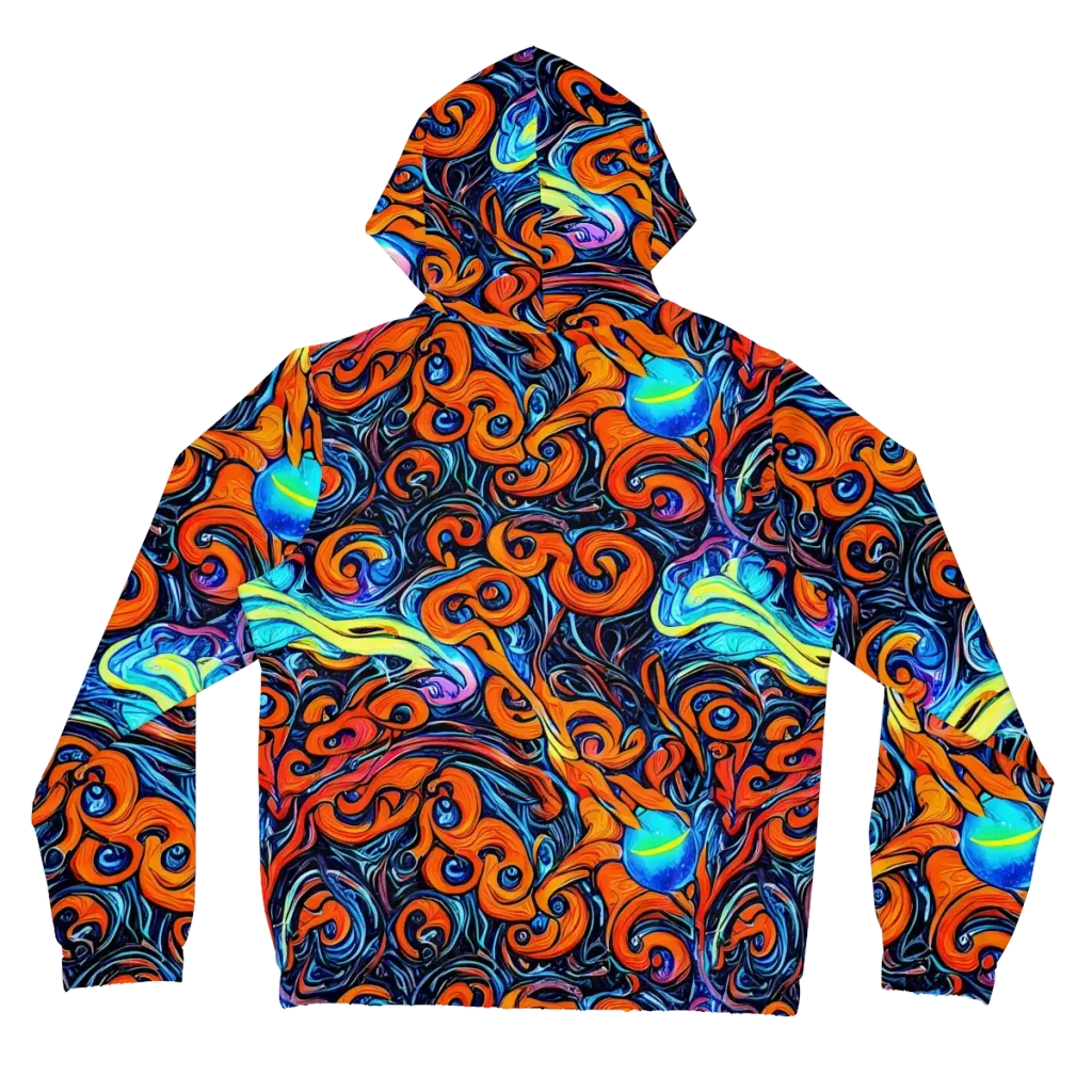 Inferno Current on Women's Full-Zip Hoodie — Back