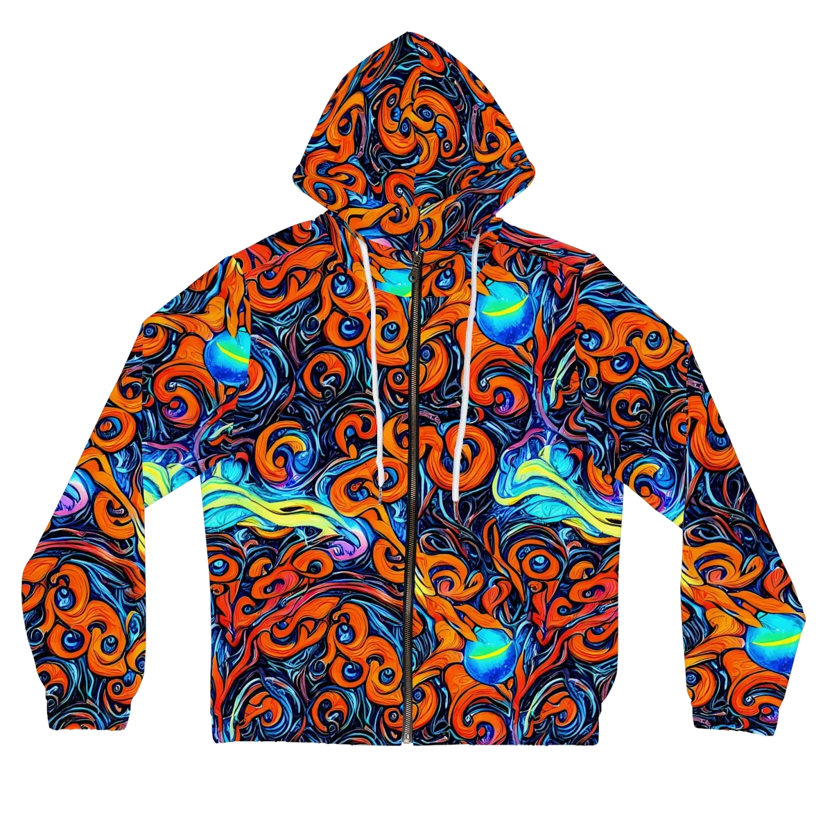 Inferno Current on Women's Full-Zip Hoodie — Front
