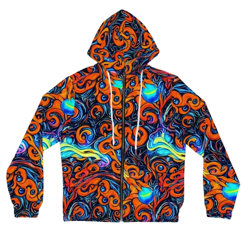 Inferno Current on a Women's Full-Zip Hoodie