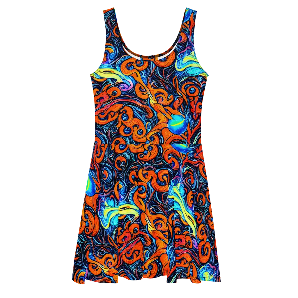 Inferno Current on Skater Dress — Front