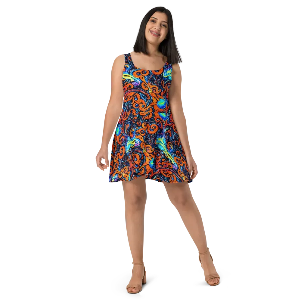 Inferno Current on Skater Dress — Front