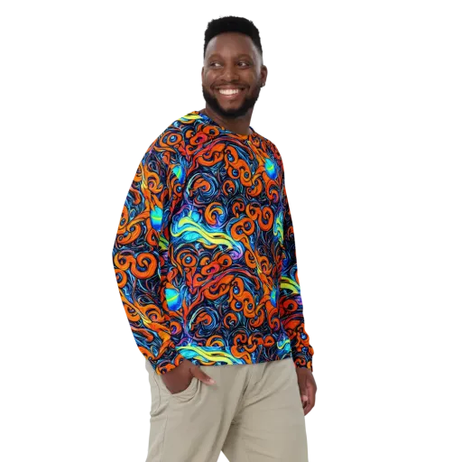 Inferno Current on a Sweatshirt