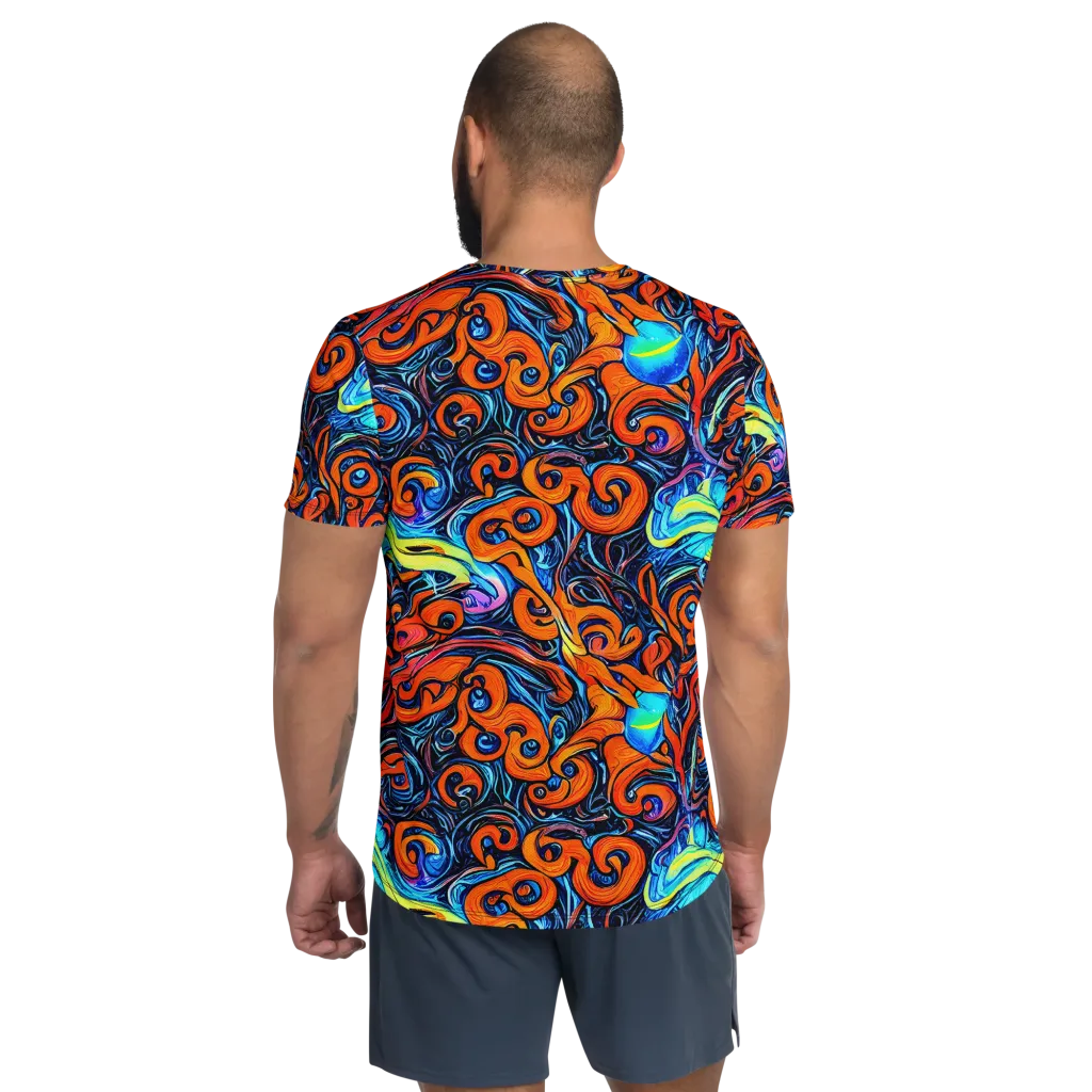 Inferno Current on Men's Athletic T-Shirt — Back