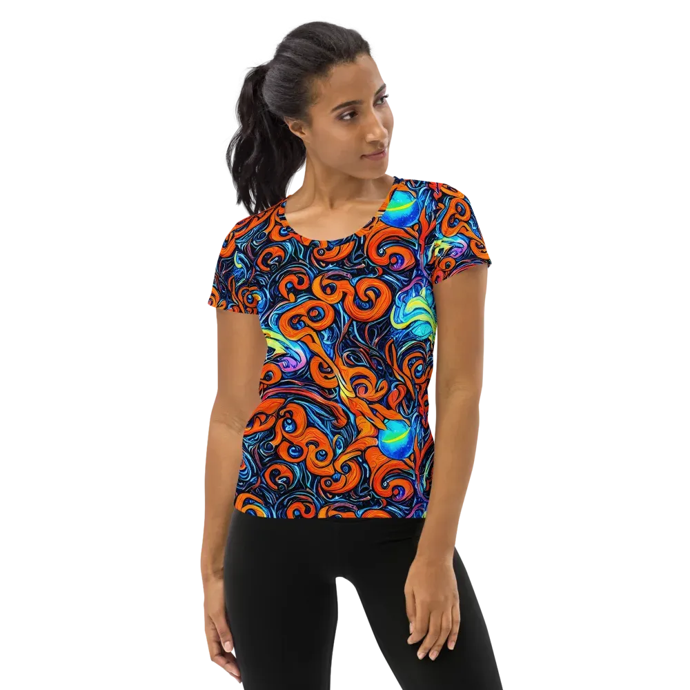 Inferno Current on Women's Athletic T-Shirt — Front