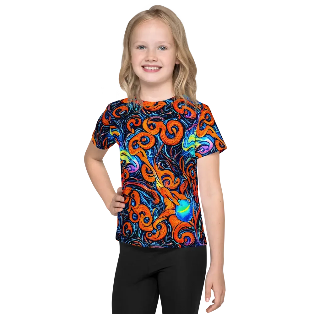 Inferno Current on Kids Crew Neck T-Shirt — Front