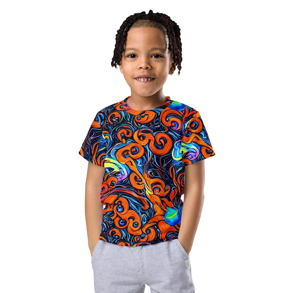 Inferno Current on Kids Crew Neck T-Shirt — Front