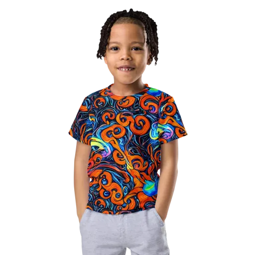 Inferno Current on a Kids Crew Neck T-Shirt