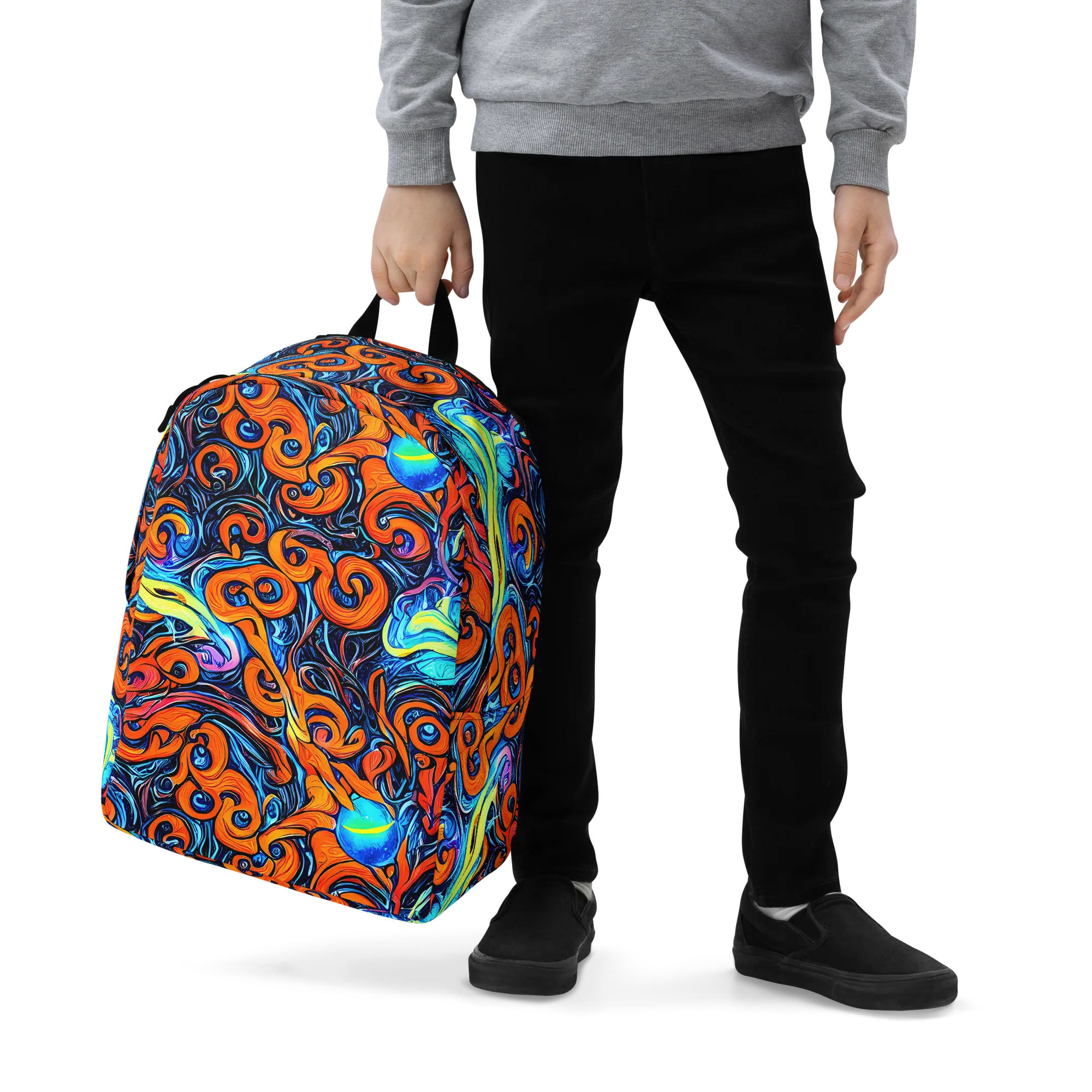 Inferno Current on Minimalist Backpack — Zoomed-in