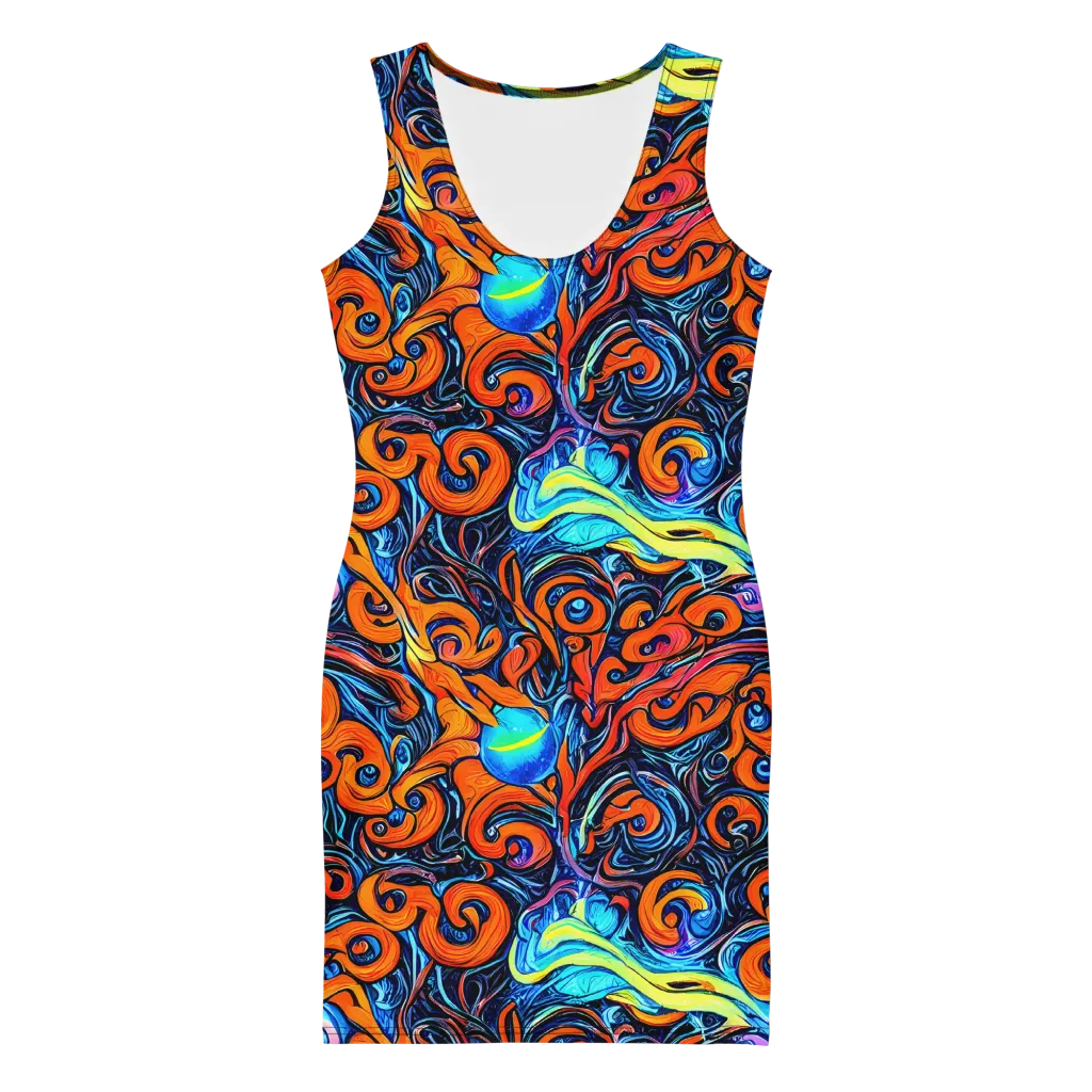 Inferno Current on Bodycon Dress — Front