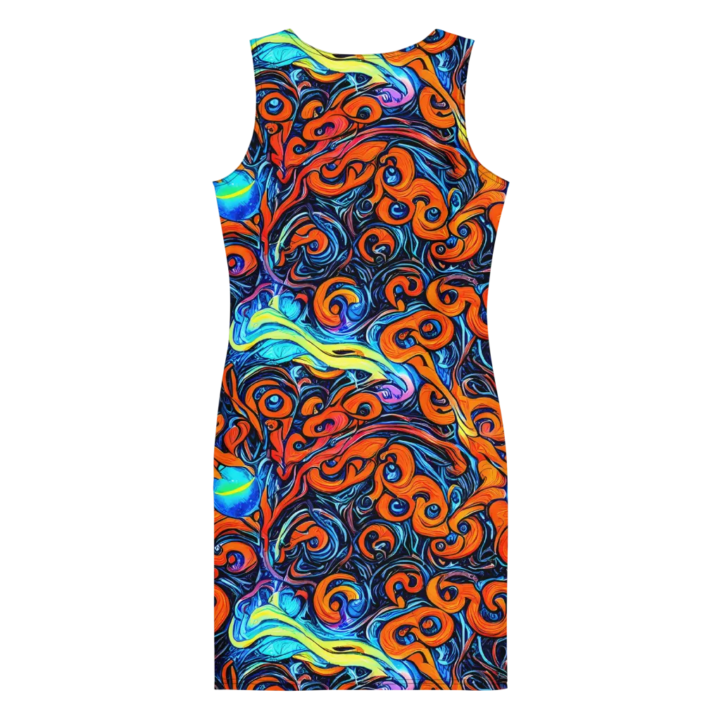 Inferno Current on Bodycon Dress — Back