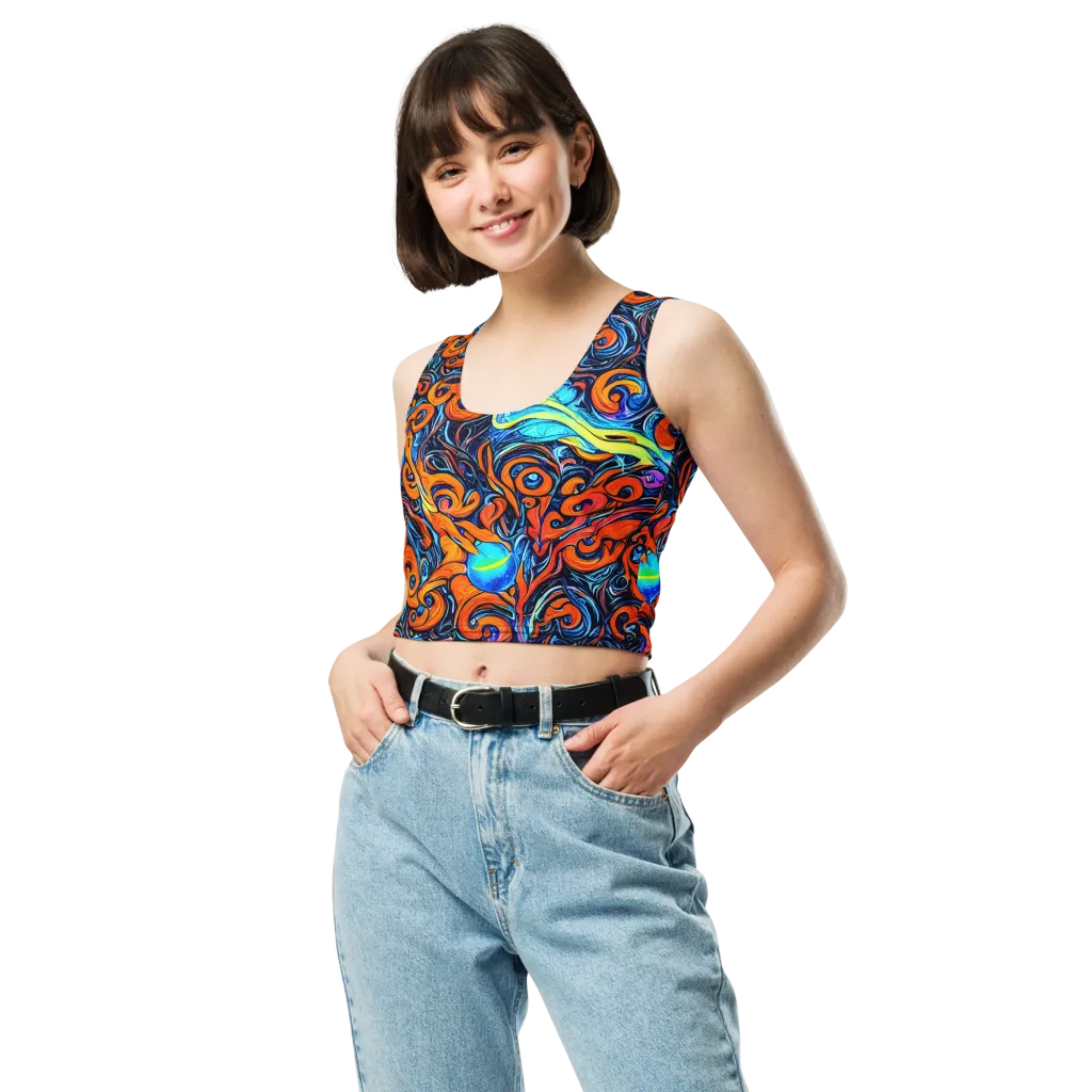 Inferno Current on Crop Top — Front