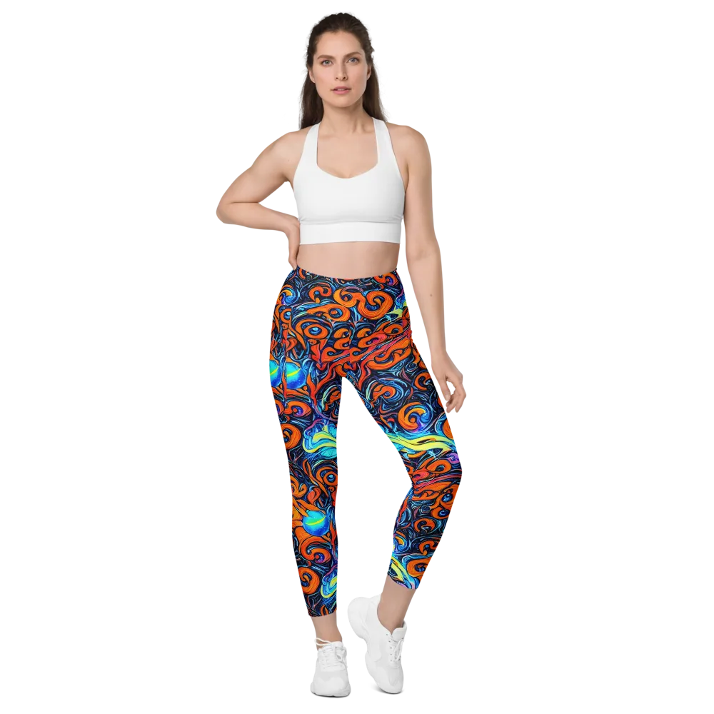 Inferno Current on Leggings with Pockets — Front