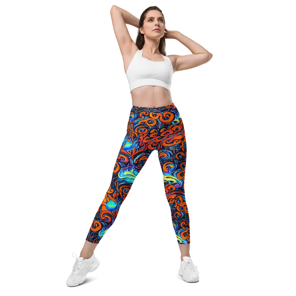 Inferno Current on Leggings with Pockets — Front