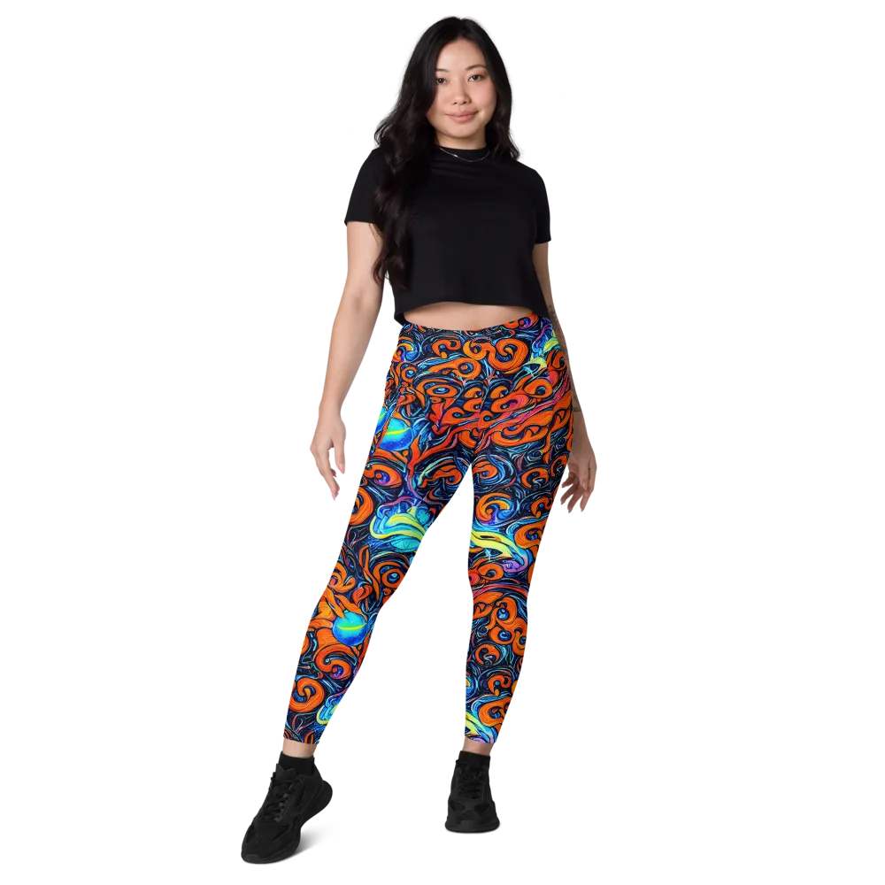 Inferno Current on Leggings with Pockets — Front
