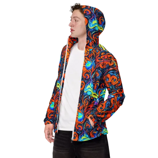 Inferno Current on a Men's Windbreaker