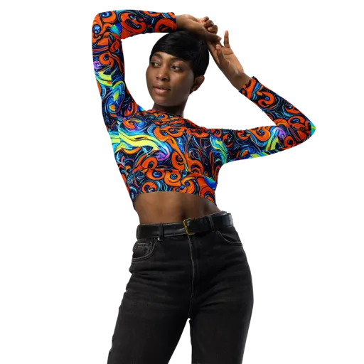 Inferno Current on a Long Sleeve Crop Top