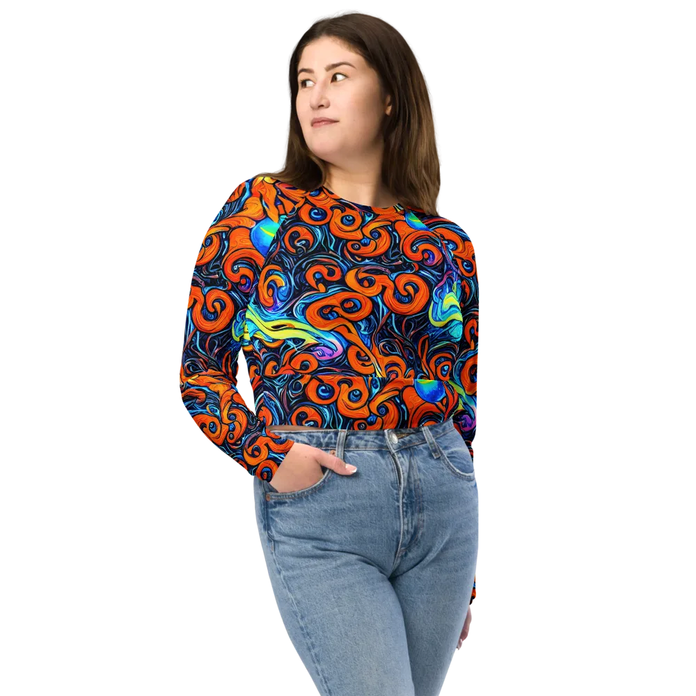 Inferno Current on Long Sleeve Crop Top — Front