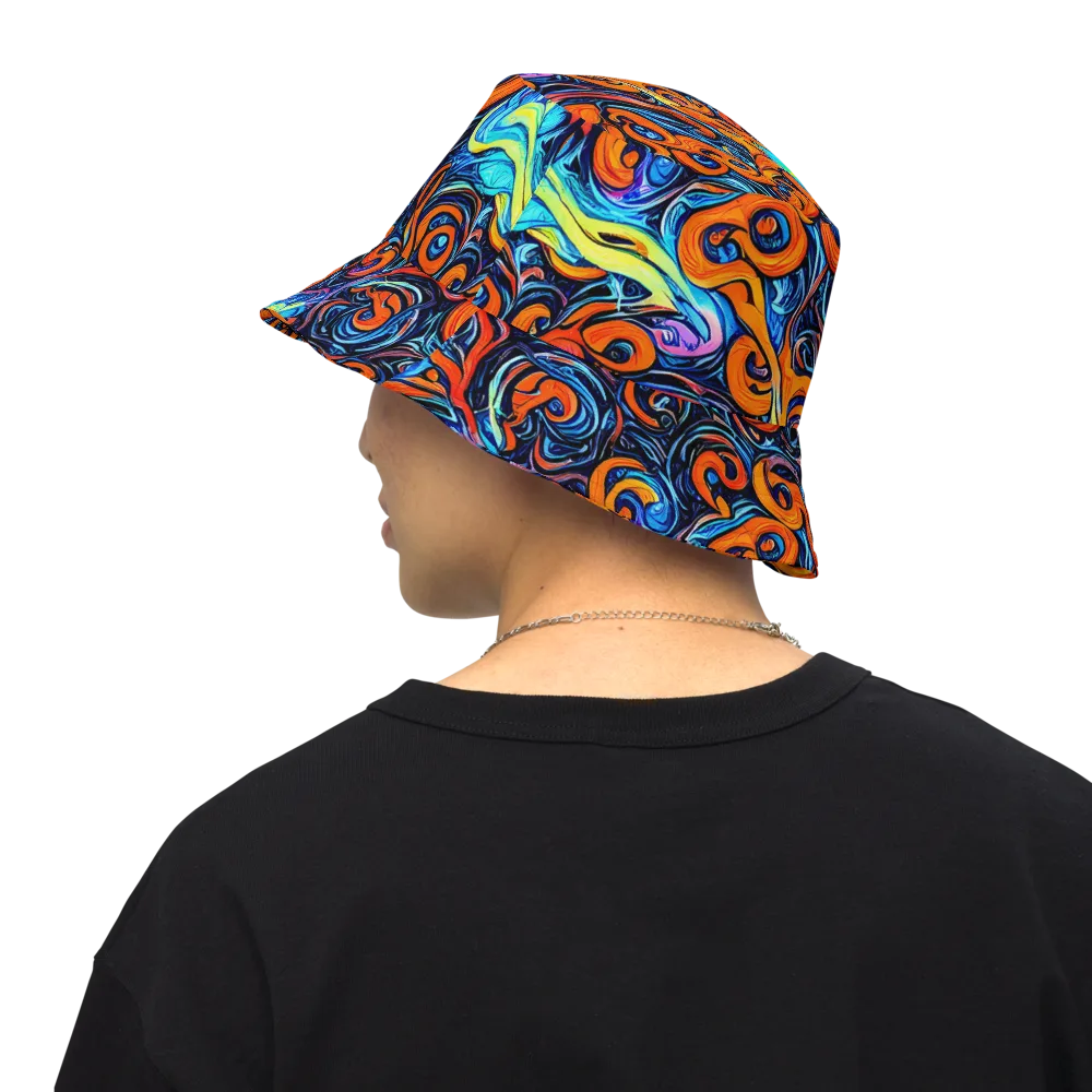 Inferno Current on Reversible Bucket Hat — Back Inside