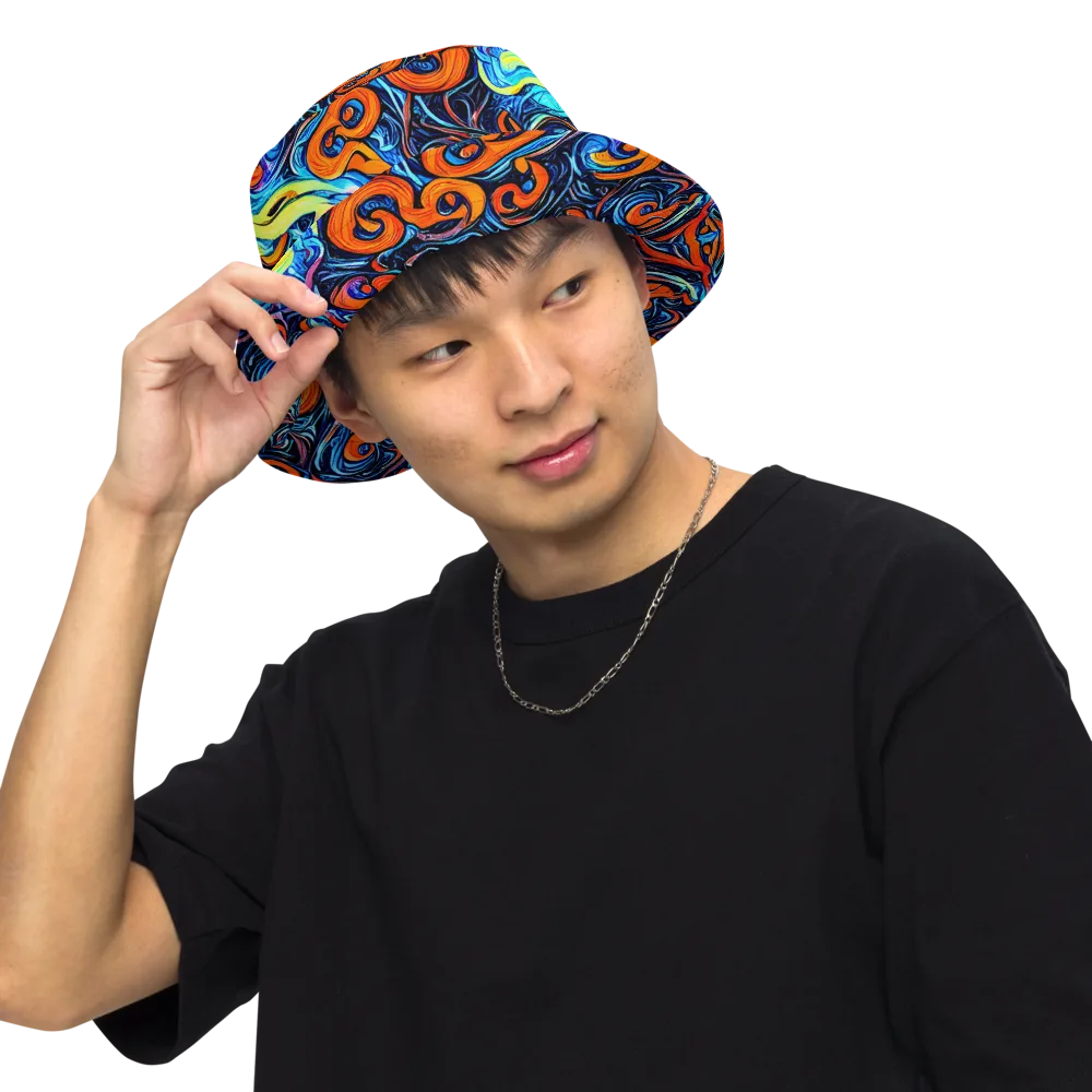 Inferno Current on Reversible Bucket Hat — Front Inside