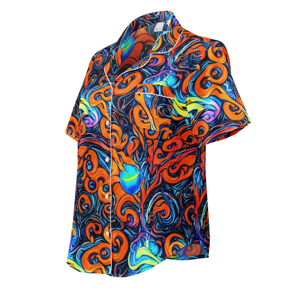 Inferno Current on Women's Short Sleeve Pajama Top — Left Front
