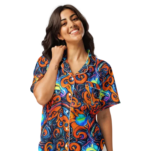 Inferno Current on a Women's Short Sleeve Pajama Top