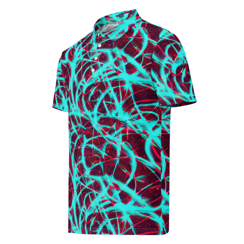 Turquoise Mayhem on Men's Slim Fit Polo Shirt — Left Front
