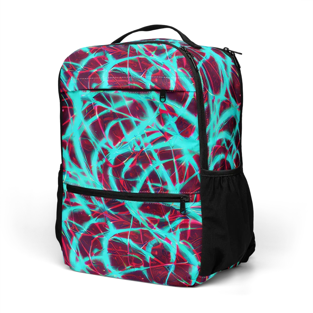 Turquoise Mayhem on Utility Backpack — Left Front