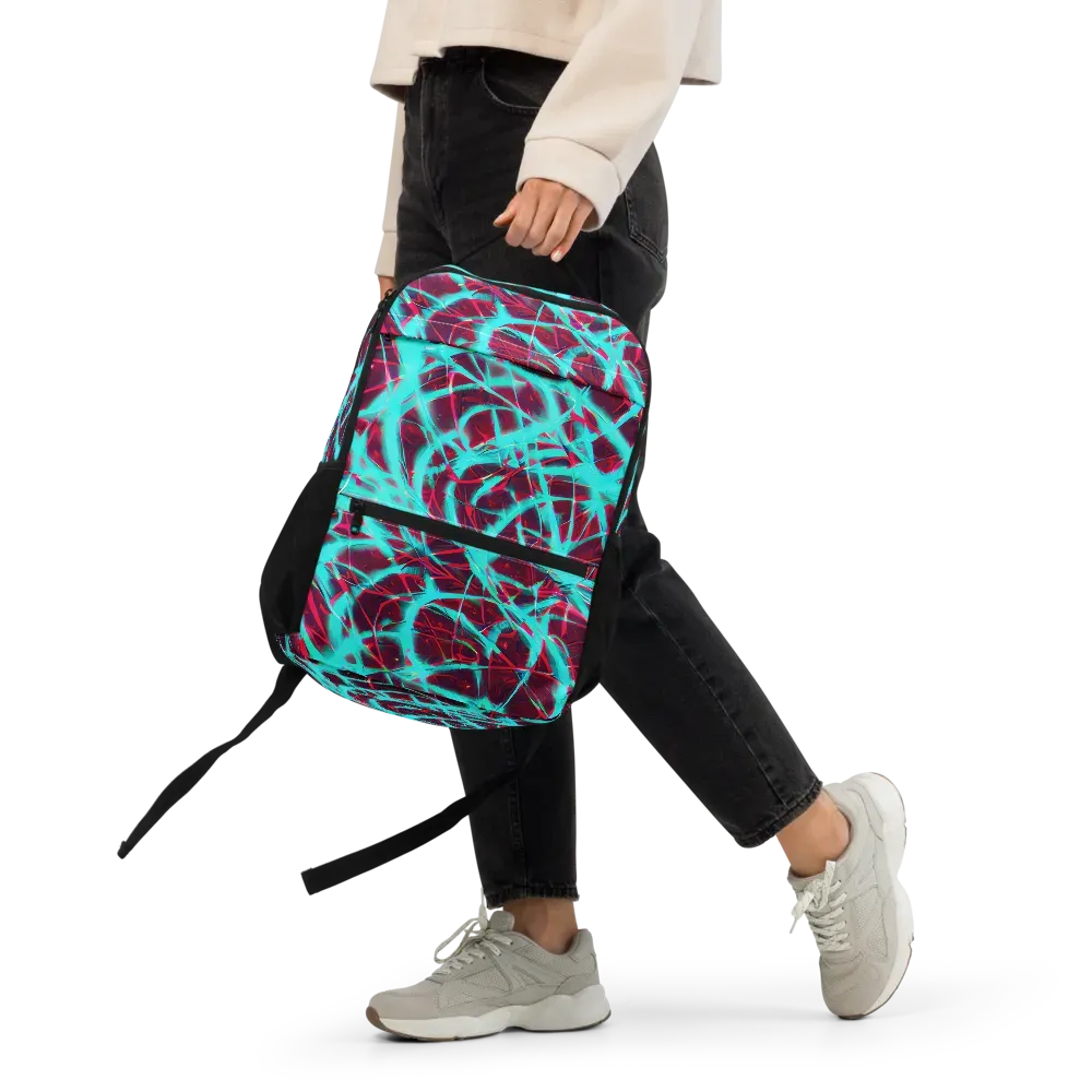 Turquoise Mayhem on Utility Backpack — Front