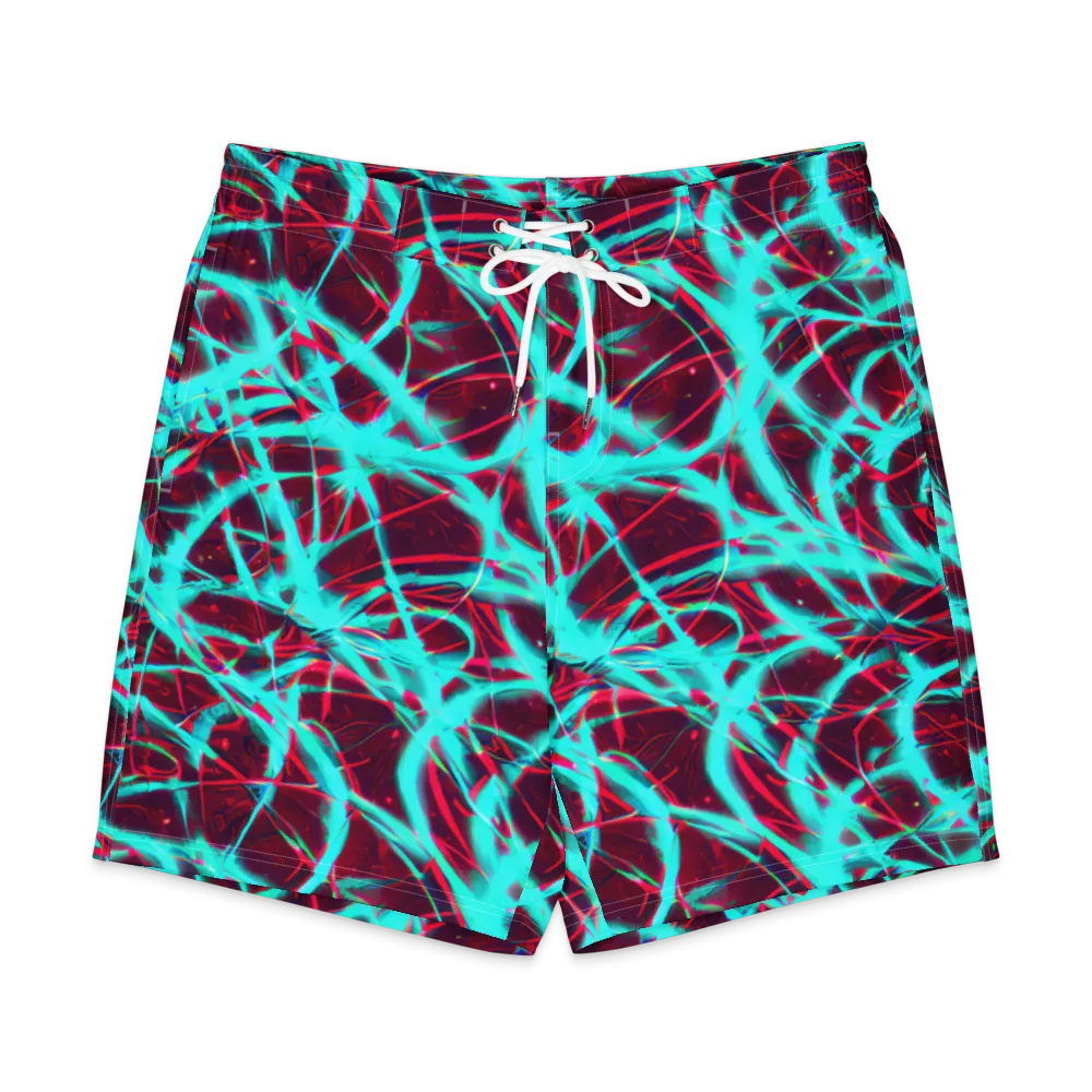 Turquoise Mayhem on Men's Board Shorts — Front