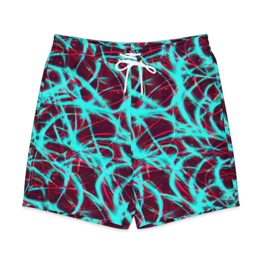 Turquoise Mayhem on a Men's Board Shorts