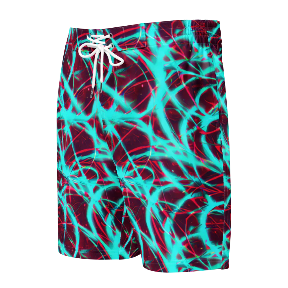 Turquoise Mayhem on Men's Board Shorts — Front