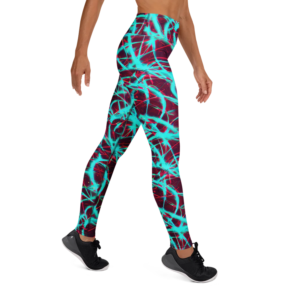Turquoise Mayhem on Yoga Leggings — Right