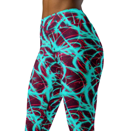 Turquoise Mayhem on a Yoga Leggings