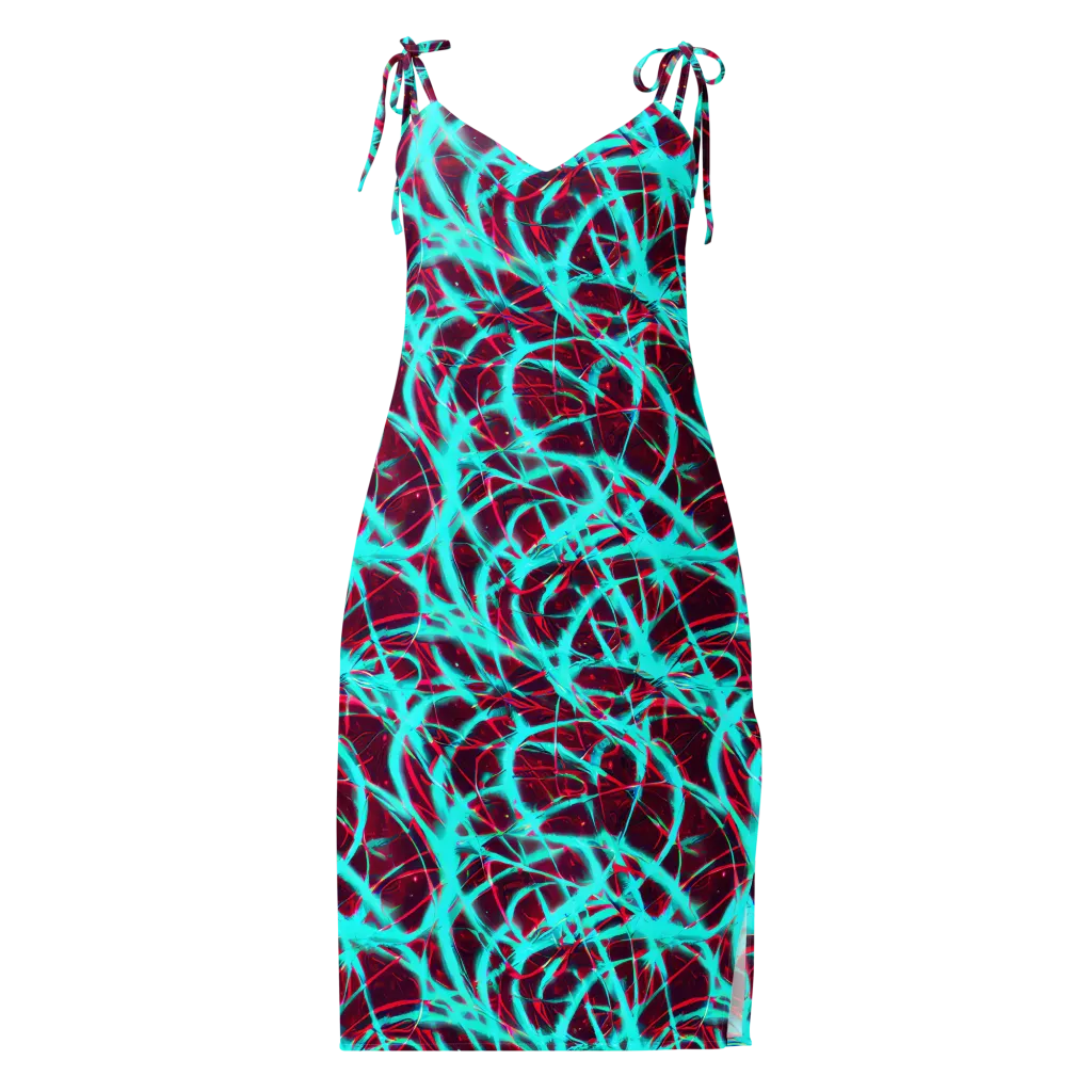 Turquoise Mayhem on Slip Dress — Front