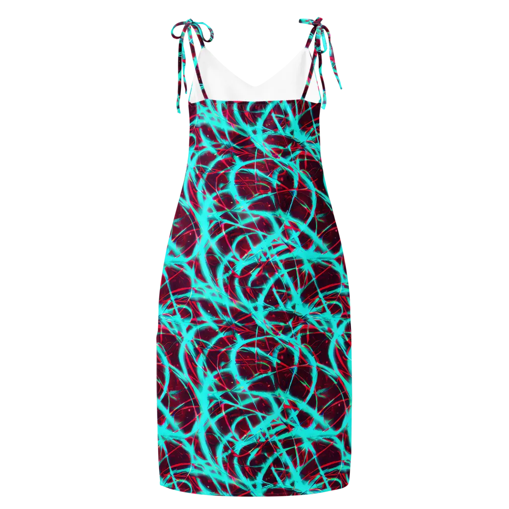 Turquoise Mayhem on Slip Dress — Back
