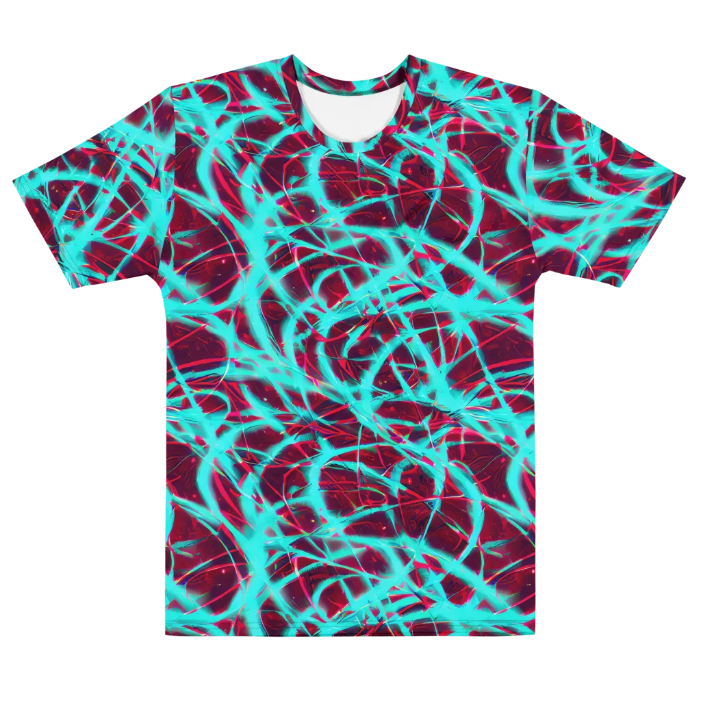 Turquoise Mayhem on Men's Cotton Crew Neck T-Shirt — Front