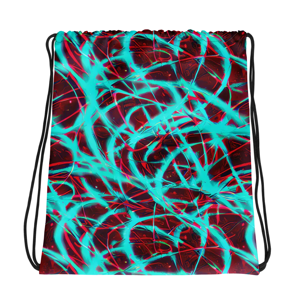 Turquoise Mayhem on Drawstring Bag — Photo