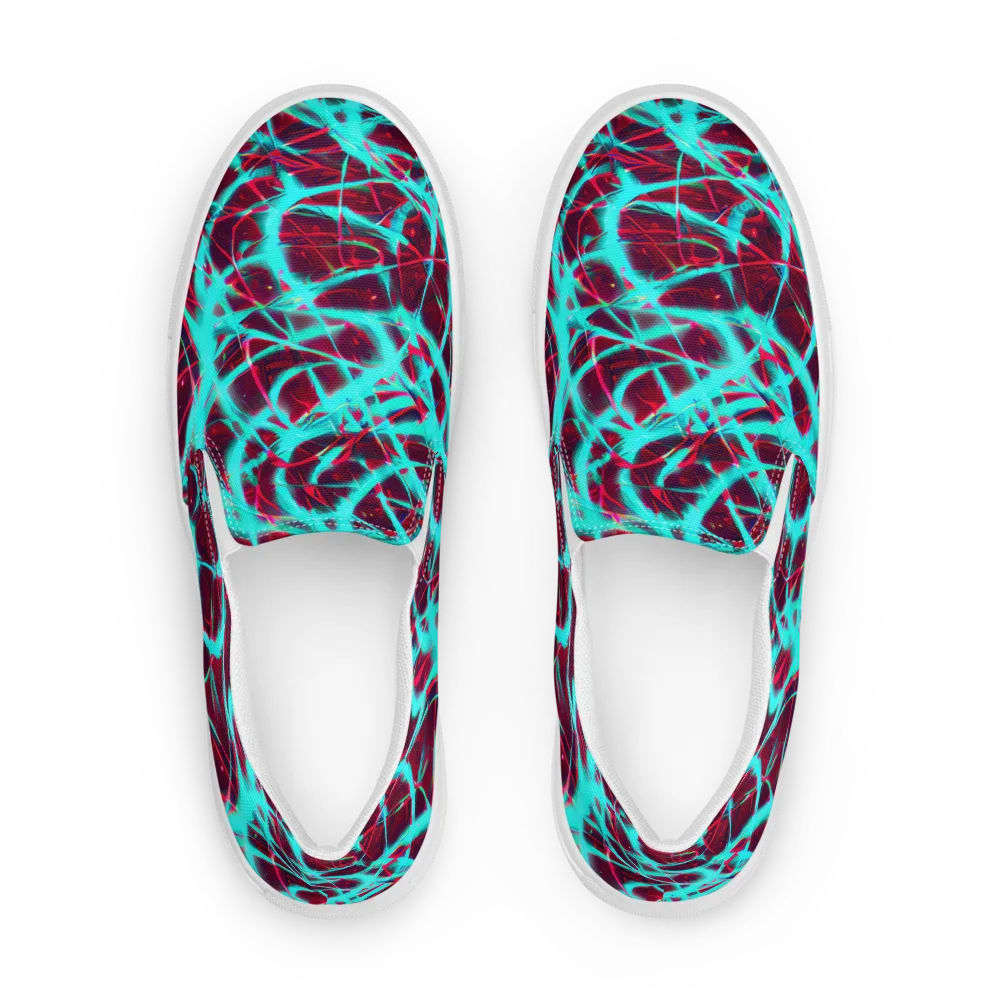 Turquoise Mayhem on Women's Slip-On Canvas Shoes — Front