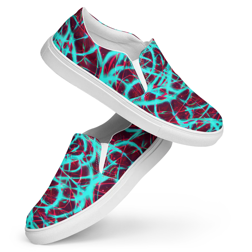 Turquoise Mayhem on Women's Slip-On Canvas Shoes — Front