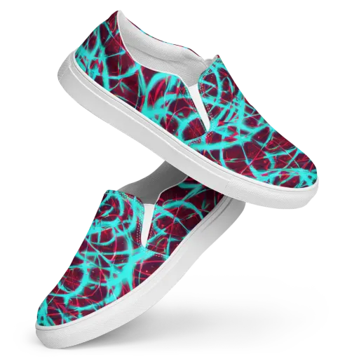 Turquoise Mayhem on a Women's Slip-On Canvas Shoes