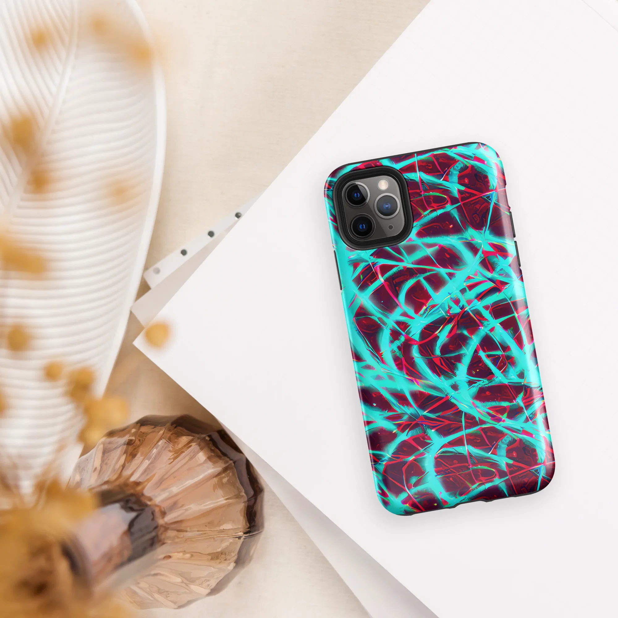 Turquoise Mayhem on Tough Case for iPhone® — Front