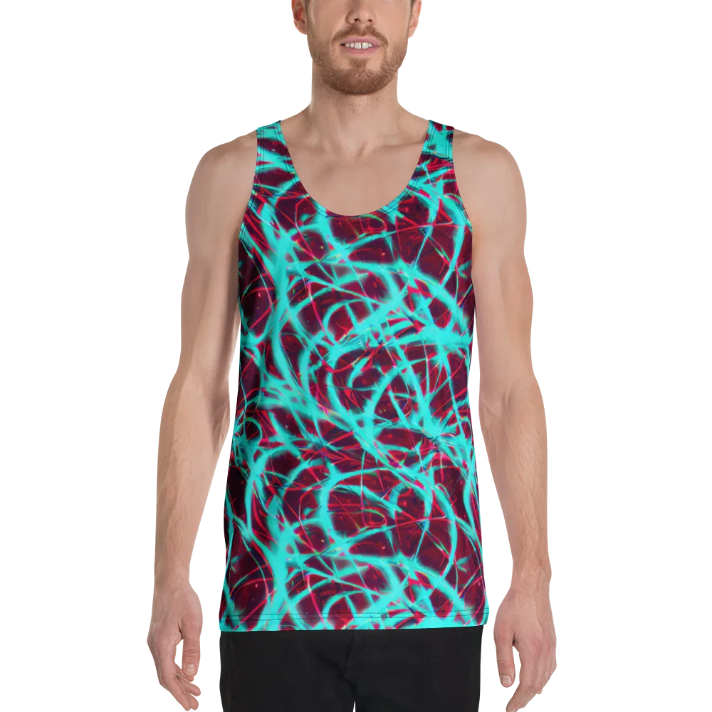 Turquoise Mayhem on Men's Tank Top — Front