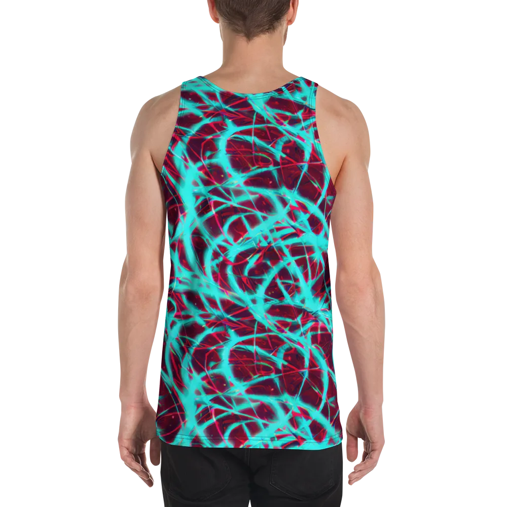Turquoise Mayhem on Men's Tank Top — Back