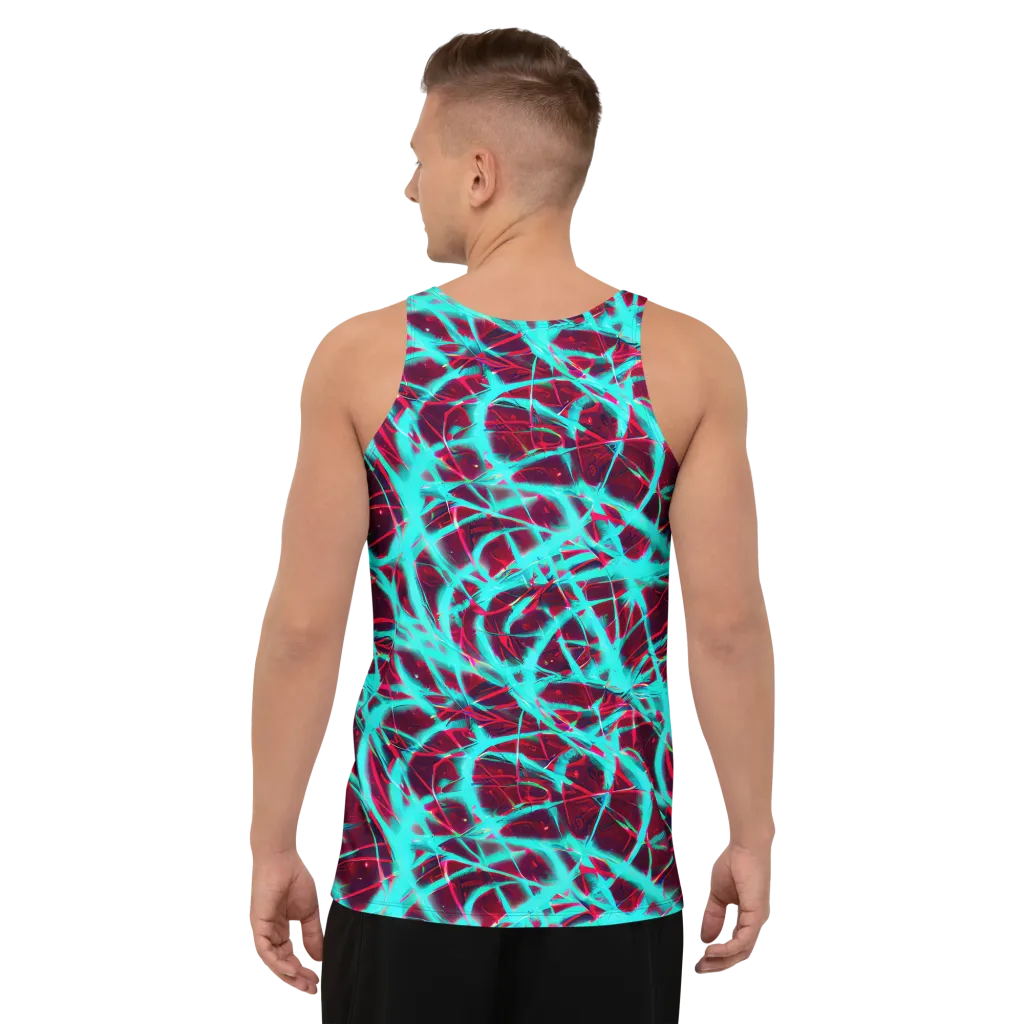 Turquoise Mayhem on Men's Tank Top — Back