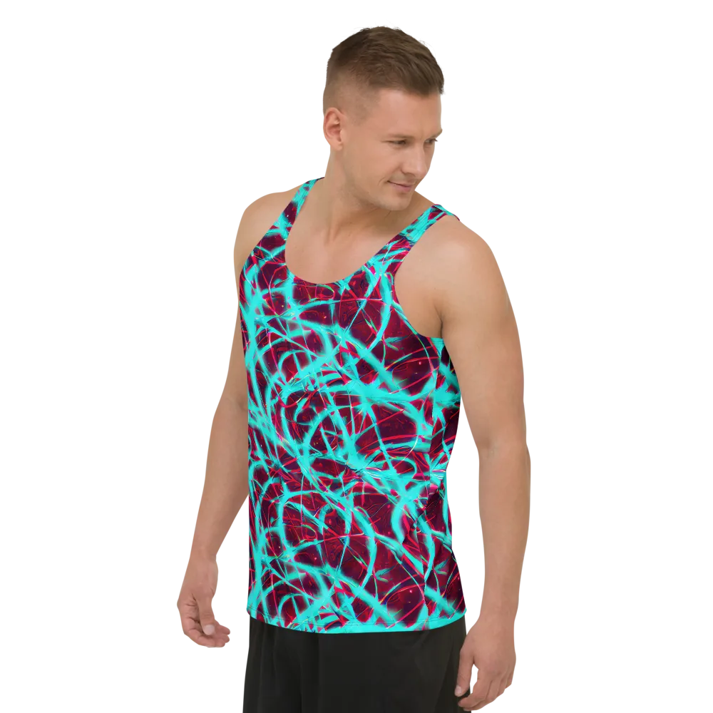 Turquoise Mayhem on Men's Tank Top — Left Front