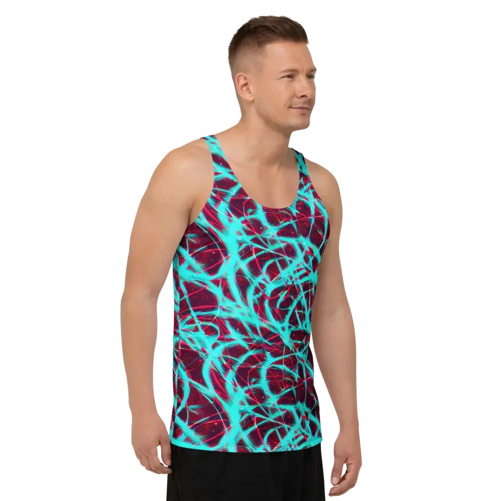 Turquoise Mayhem on Men's Tank Top — Right Front